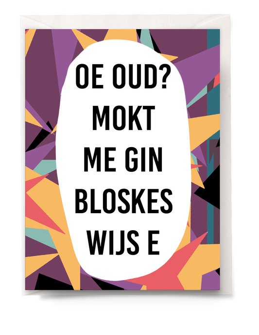 greeting card - Tante Colette - mokt me gin bloskes wijs