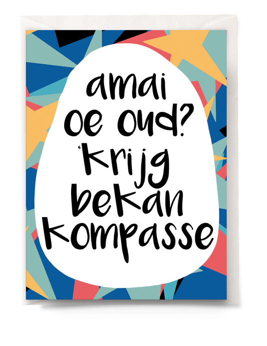 Greeting card - Tante Colette - Krijg bekan kompasse