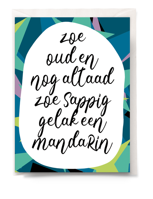 greeting card - Tante Colette - nog zoe sappig gelak een mandarin