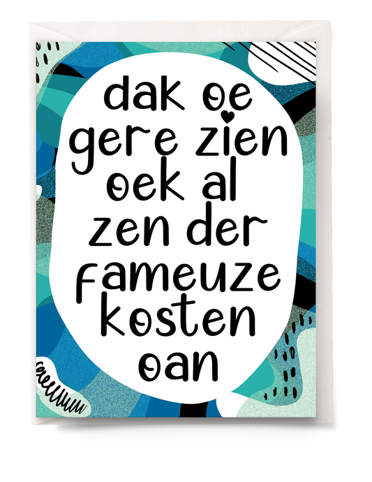 greeting card - Tante Colette - oek al zen der fameuze kosten oan