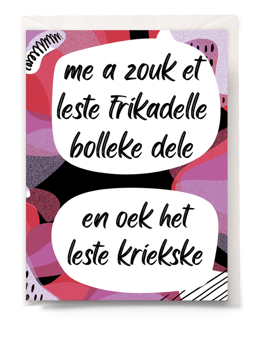 Greeting card - Tante Colette - Et leste frikadellebolleke