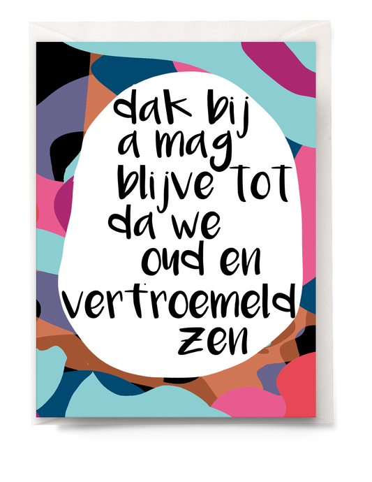 greeting card - Tante Colette - oud en verfroemeld