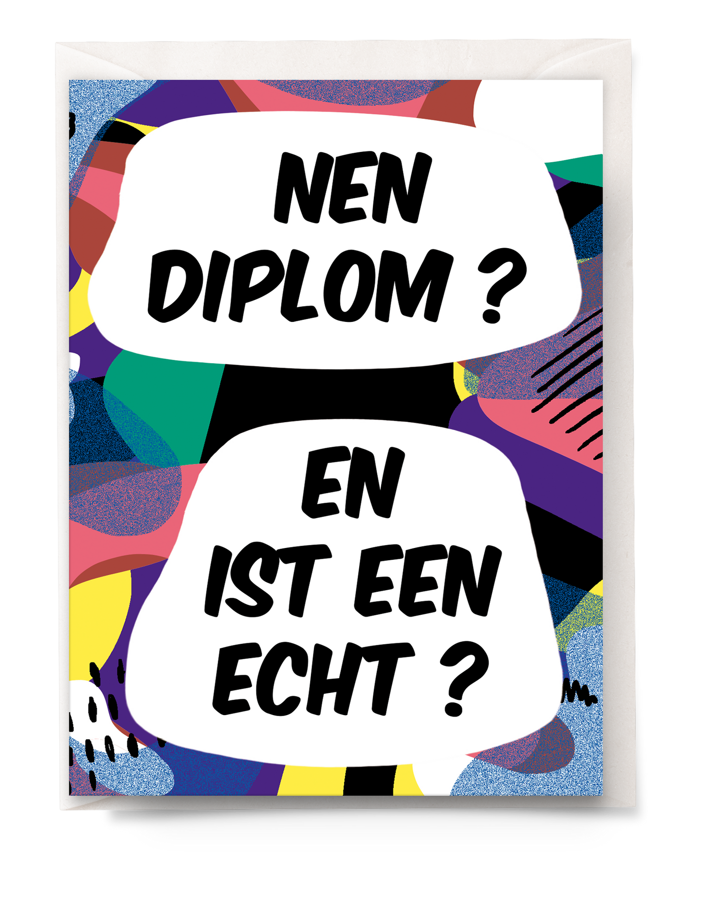 greeting card - Tante Colette - nen diplom? ist een echt?