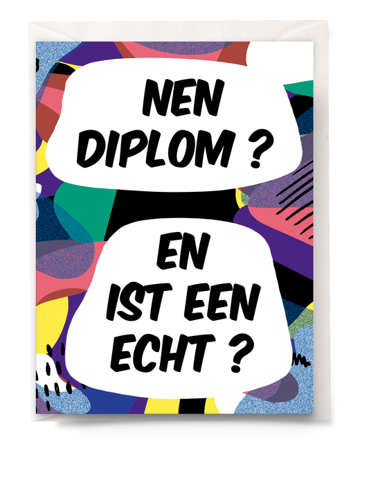 greeting card - Tante Colette - nen diplom? ist een echt?