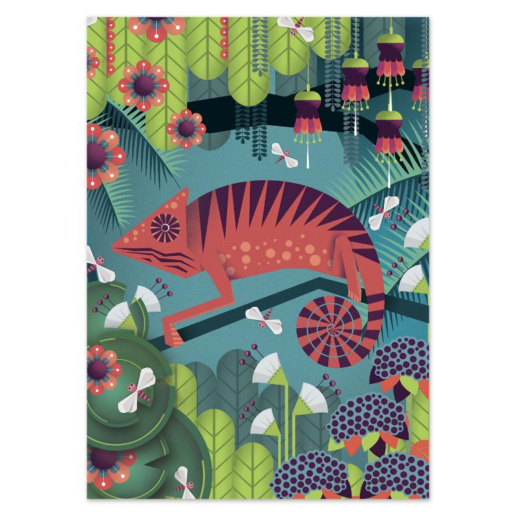 buy postcard chameleon illustration studio Frits