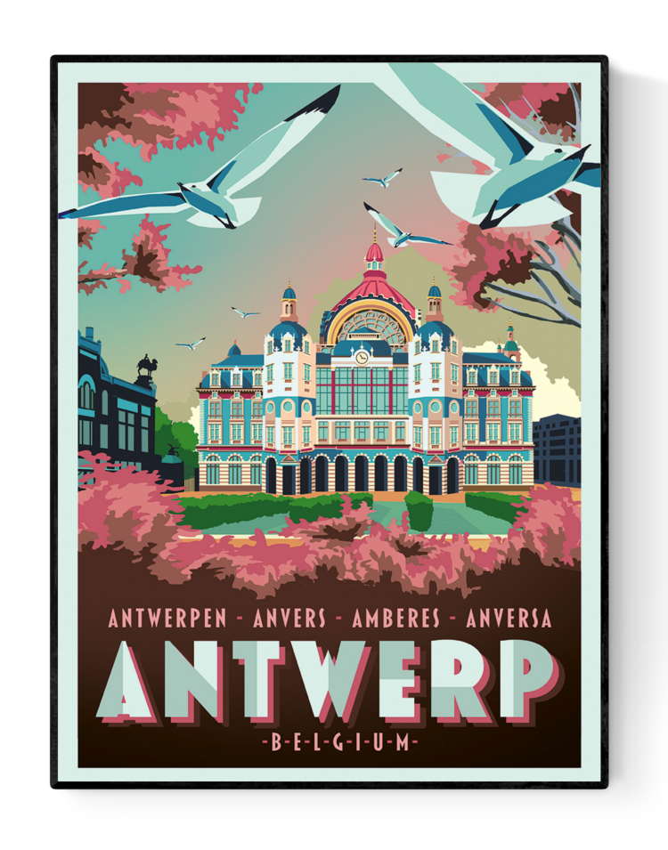 buy Antwerp central station poster by Studio Frits