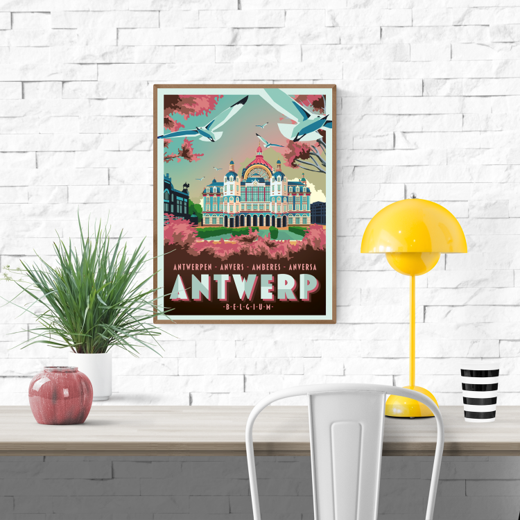 buy Antwerp central station artprint poster by Studio Frits