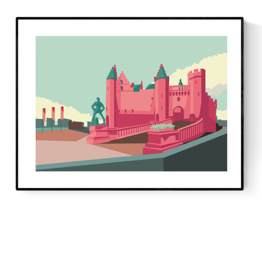 buy illustration with Antwerp's het steen castle by Studio Frits