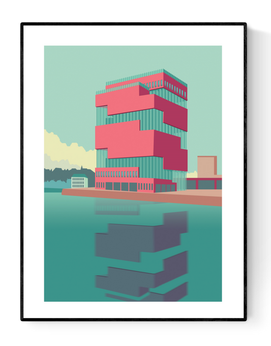 buy Antwerp MAS museum illustration artprint by Studio Frits