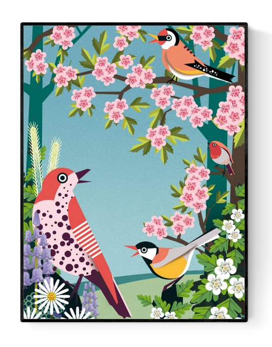 buy birds in springtime illustration