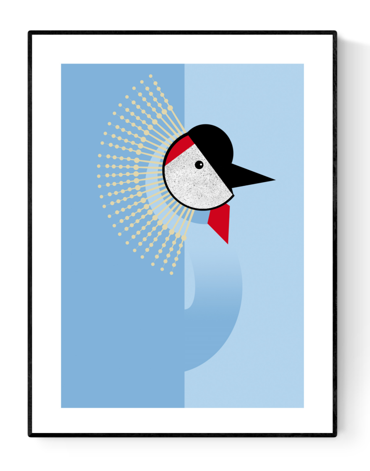 buy blue crane bird illustration by Studio Frits