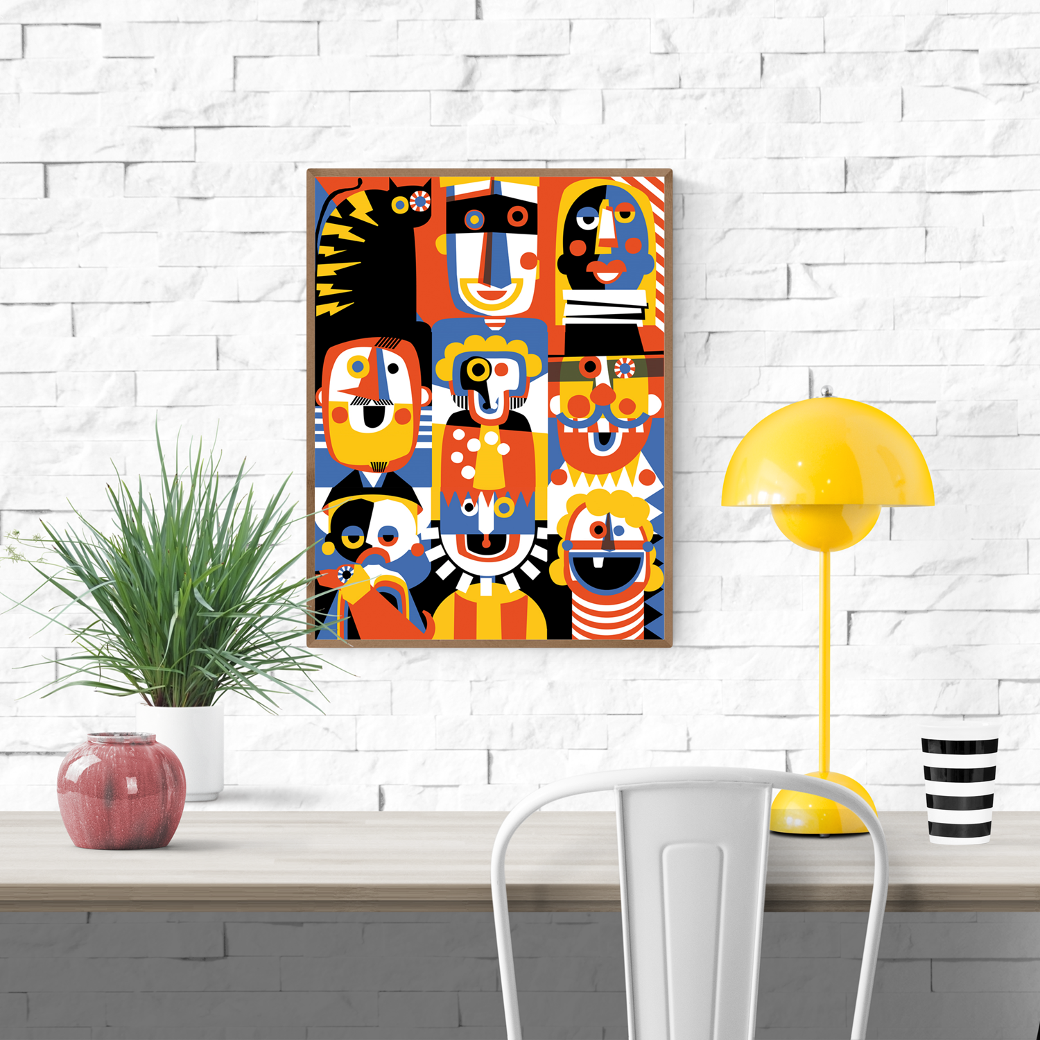 buy geometric family collage illustration