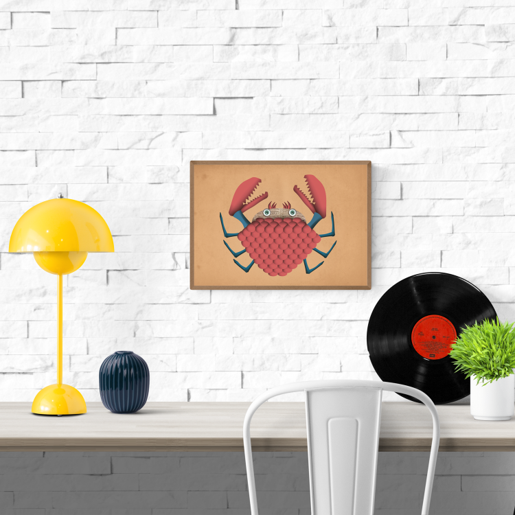 buy red crab artprint by Studio Frits