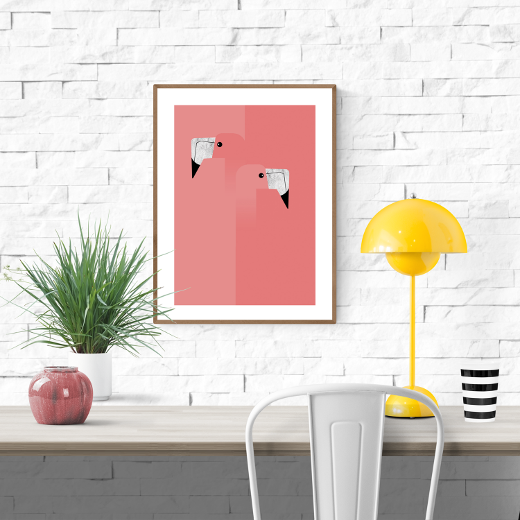 buy flamingo bird graphical artprint by Studio Frits