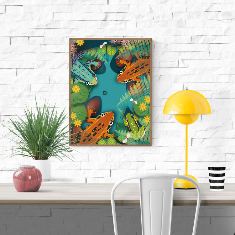 buy frogs at the creek artprint by Studio Frits