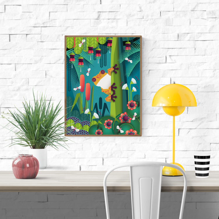 buy frog in the jungle artprint by Studio Frits