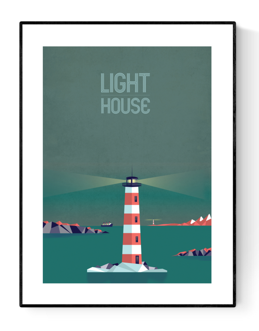 buy lighthouse illustration artprint by Studio Frits