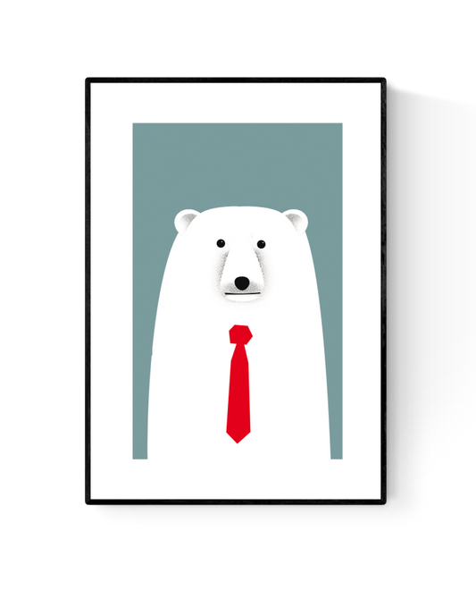 buy illustration with polar bear wearing a red tie by Studio Frits