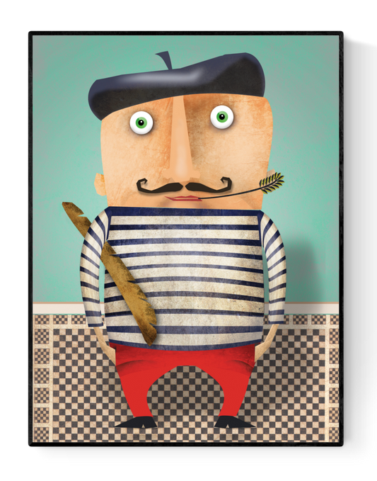 buy stereotype french man artprint illustration by Studio Frits