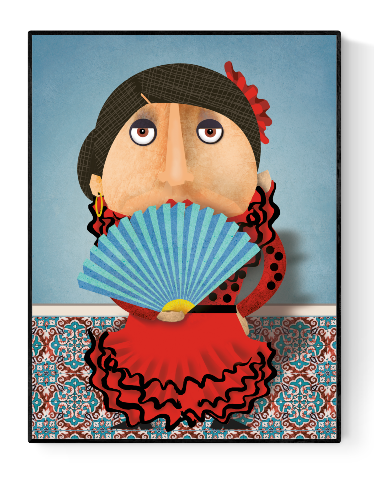 buy Spanish Flamenco senorita illustration by Studio Frits