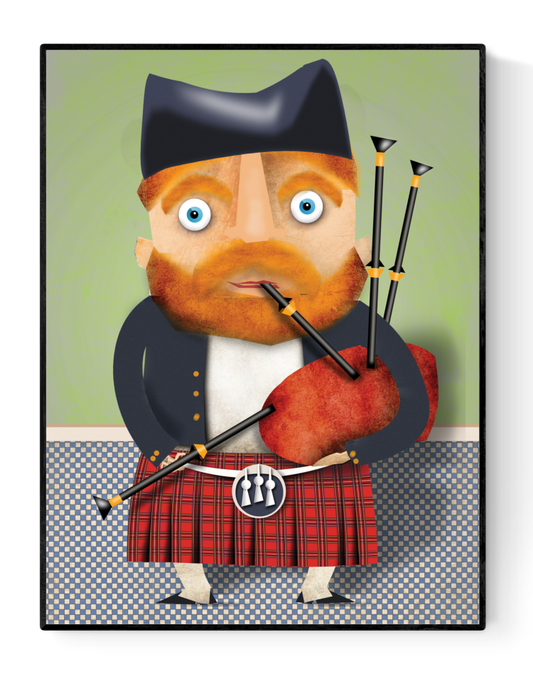 buy stereotype scottish guy illustration artprint