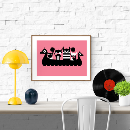 buy graphical viking illustration artprint by Studio Frits