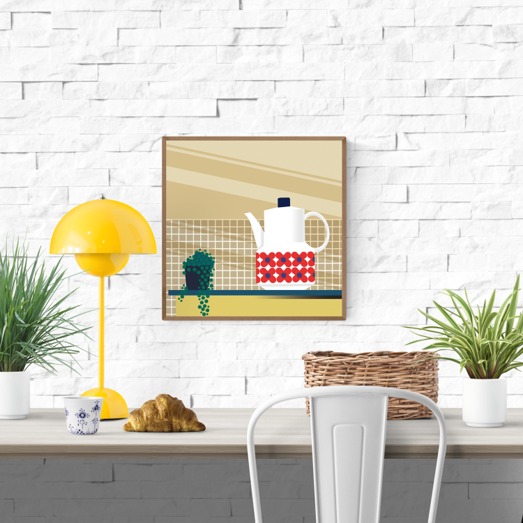 buy vintage kitchen coffeepot artprint by Studio Frits