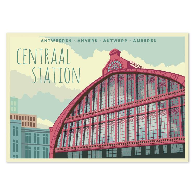 buy Antwerp Belgium central station postcard