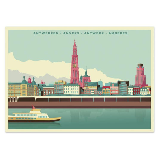 buy Antwerp Belgium skyline postcard