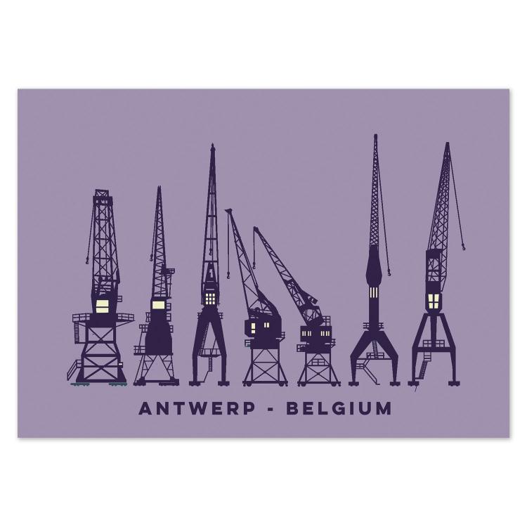 buy Antwerpen port cranes postcard