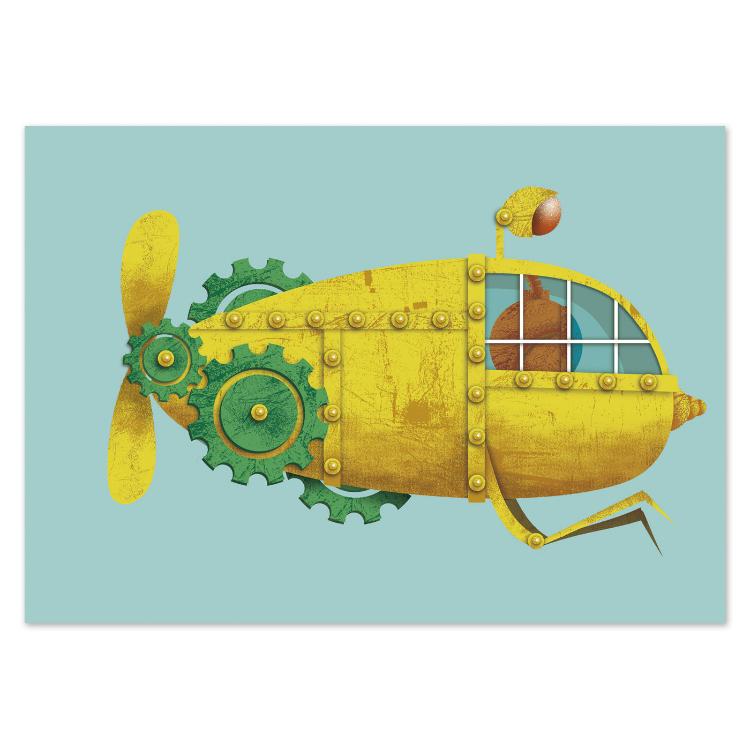 buy yellow submarine postcard illustration