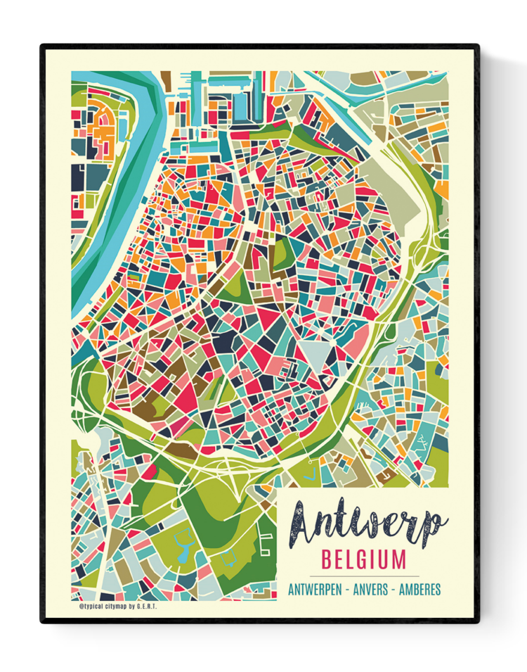 buy Antwerp Belgium city map artprint by Studio Frits