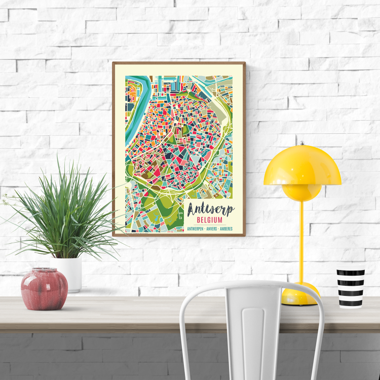 buy Antwerp Belgium city map artprint by Studio Frits