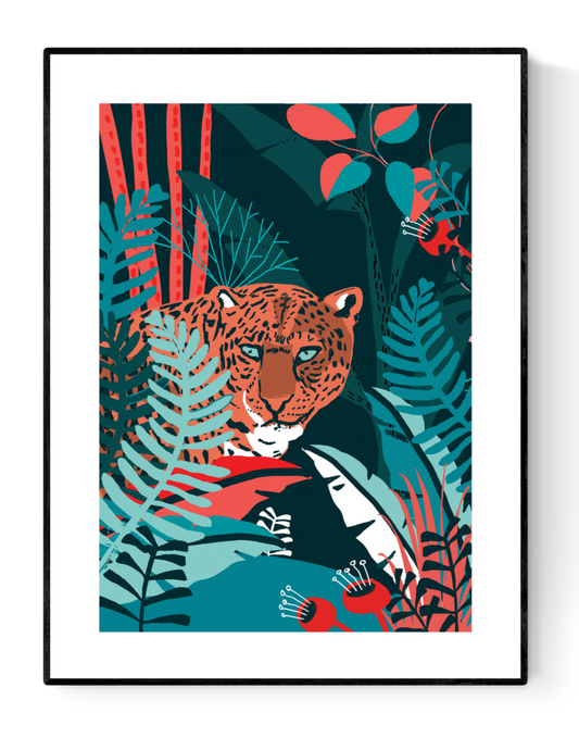 buy illustration with a jaguar in the jungle by Studio Frits