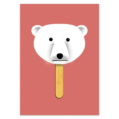 buy postcard with polar bear popsicle illustration