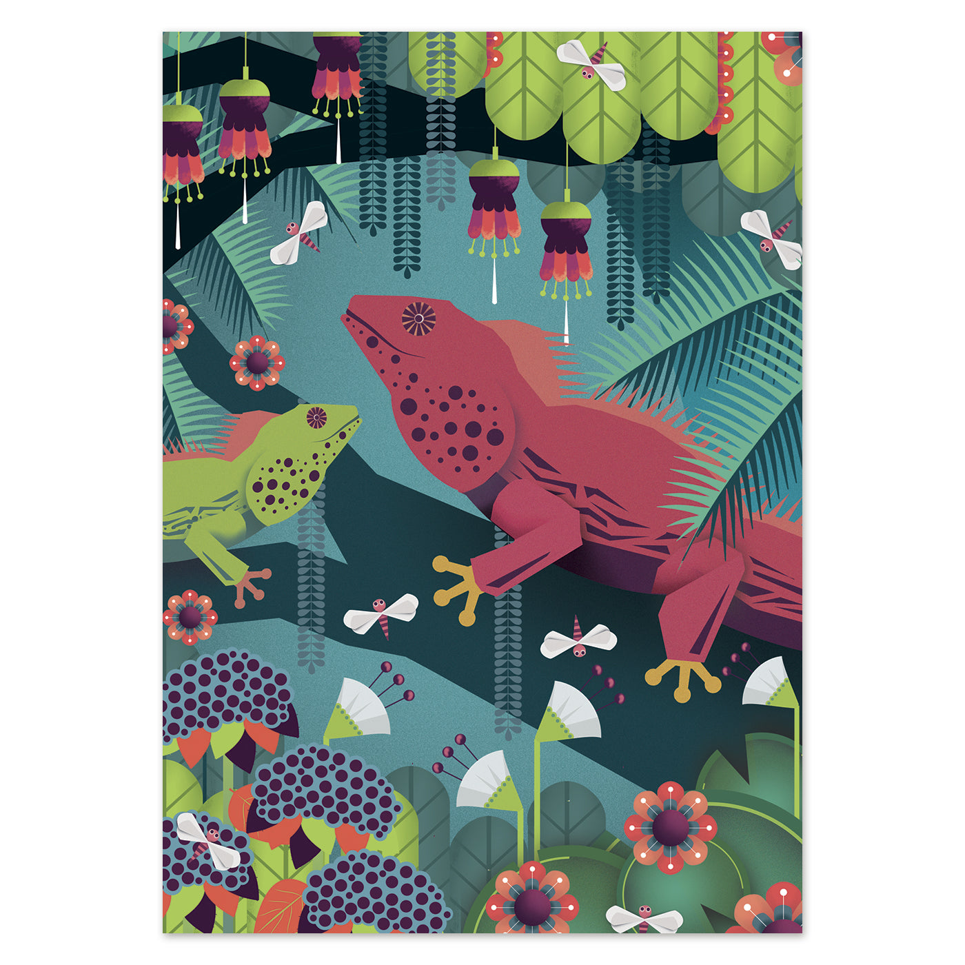 buy postcard iguanas illustration studio Frits